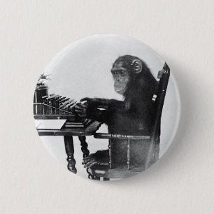 Typing Monkey 2 Inch Round Button