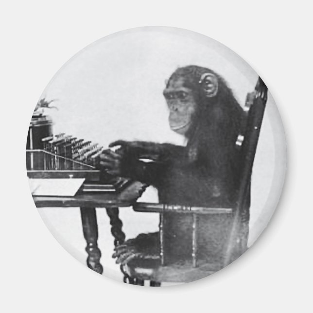 Typing Monkey Magnet (Front)