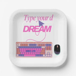 Typing My Future Paper Plate