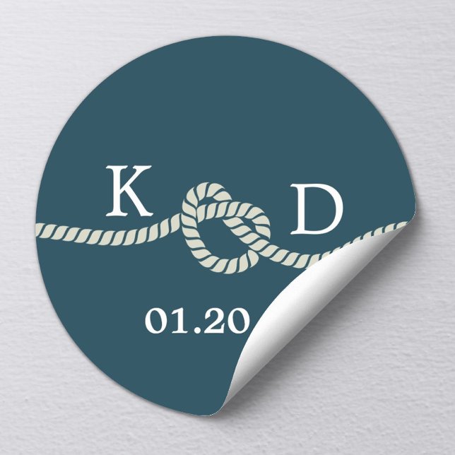 Typing the Knot Navy Blue Nautical Wedding Seal (Creator Uploaded)