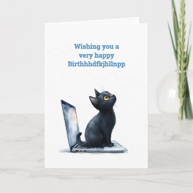 Typo Kitty Birthday Card (Front)