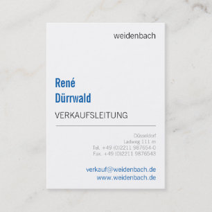 Typografische Visitenkarten blau Business Card