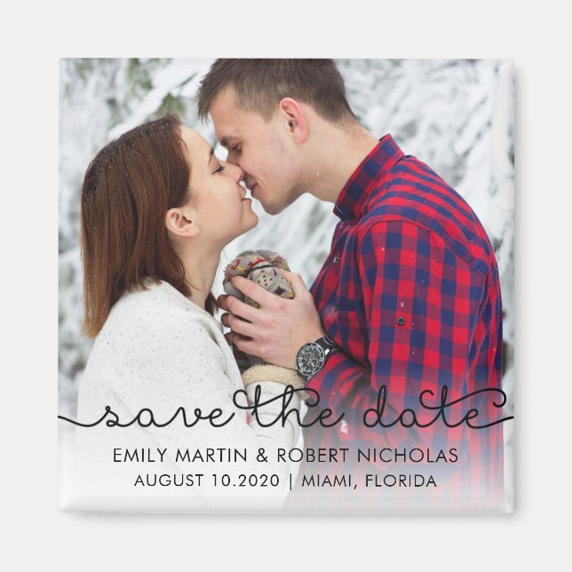 Typografy save the Date Wedding Aimant (Devant)