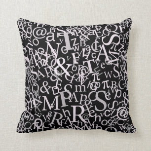 Typographic Art Throw Pillow