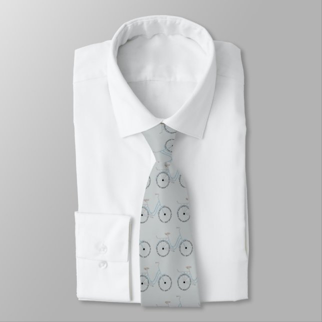 Typographic Bicycle Bike Biking Cycling Tie (Tied)