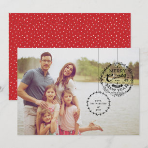 Typographic Christmas Ornament 2 Holiday Card