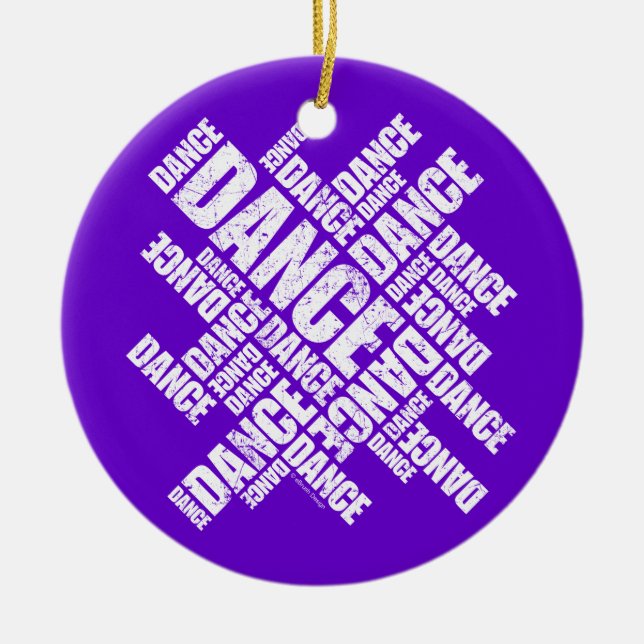 Typographic Dance (Distressed) ornament (Front)