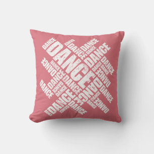Typographic Dance (Distressed) Throw Pillow