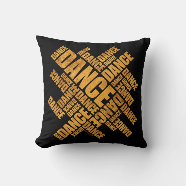 Typographic Dance (Rust) Throw Pillow (Front)