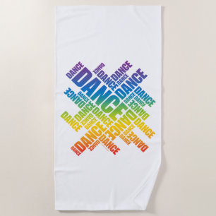 Typographic Dance (Spectrum) Beach Towel