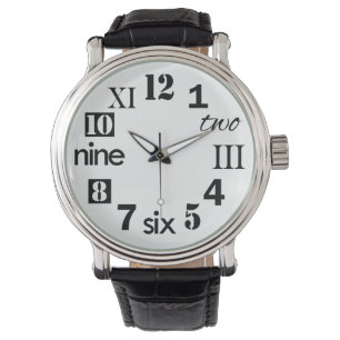 Typographic Fun Numbers Watch