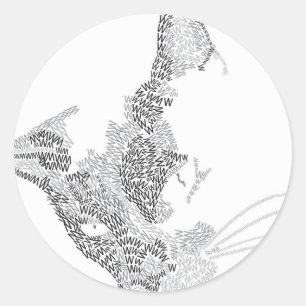 Typographic Kitty Classic Round Sticker