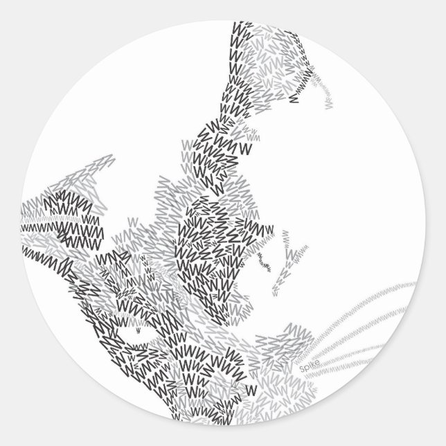 Typographic Kitty Classic Round Sticker (Front)