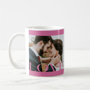 Typographic LOVE Frame Design Lovers' mug