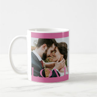 Typographic LOVE Frame Design Lovers' mug