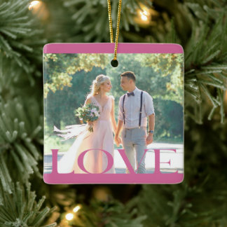 Typographic LOVE Frame Design Ornament