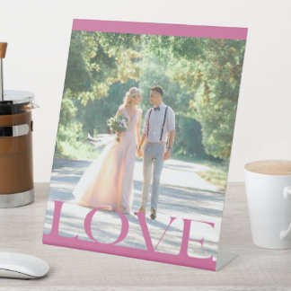 Typographic LOVE Frame Design Pedestal Sign