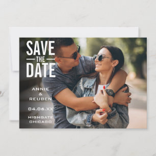 Typographic Modern Save the Date Photo Invitation