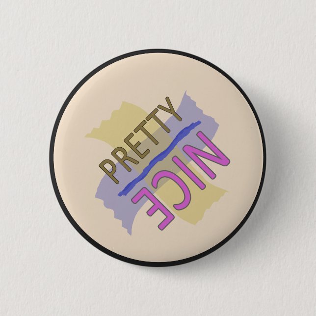 Typographic Pretty Nice Pink Brown Blue 2 Inch Round Button (Front)