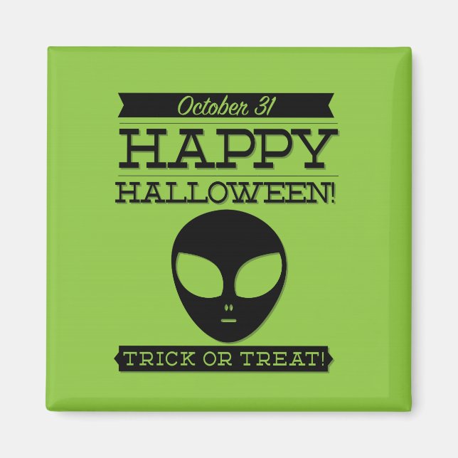 Typographic retro Halloween Magnet (Front)