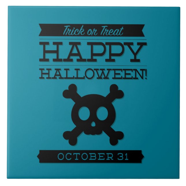 Typographic retro Halloween Tile (Front)