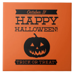 Typographic retro Halloween Tile