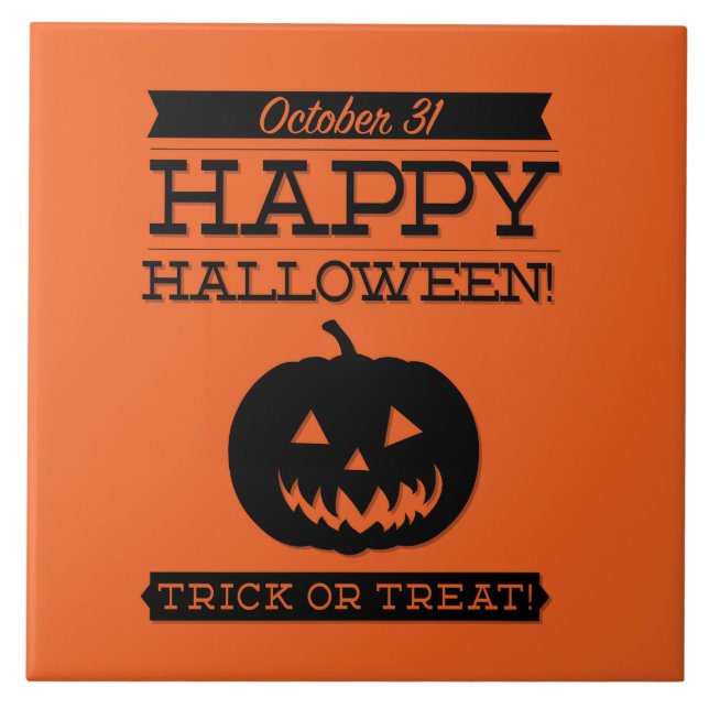 Typographic retro Halloween Tile (Front)