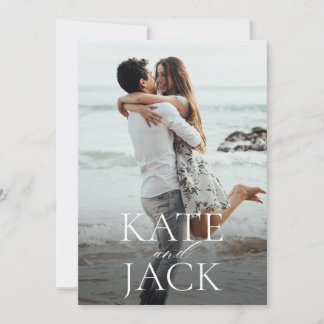 Typographic Save the Date Photo Announcement