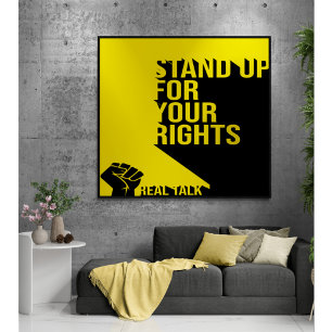 Typographic Stand Up For Your Rights Glossy Poster