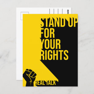 Typographic Stand Up For Your Rights Postcard