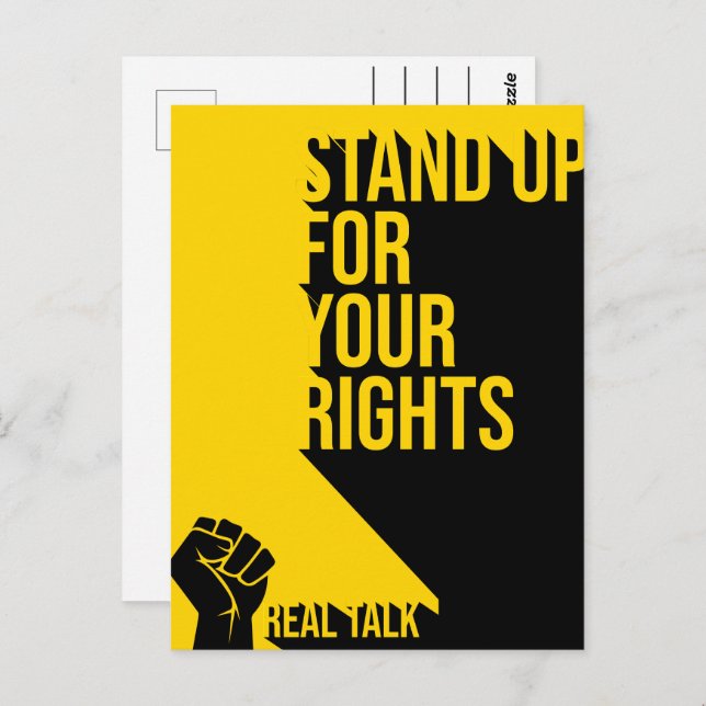 Typographic Stand Up For Your Rights Postcard (Front/Back)