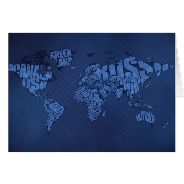Typographic World Map (Dark) (Front Horizontal)