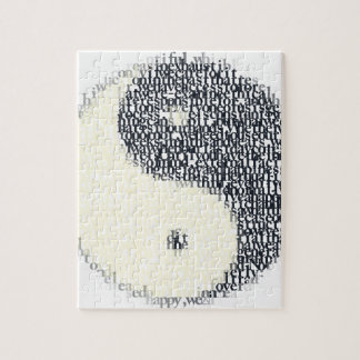 typographic yin-yang symbol jigsaw puzzle