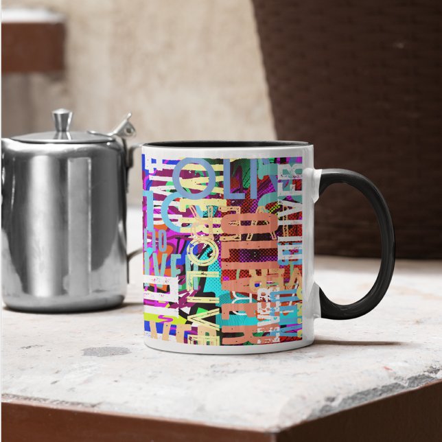 Typographical Modern Art Overlapped Colour Name  Mug (Creator Uploaded)
