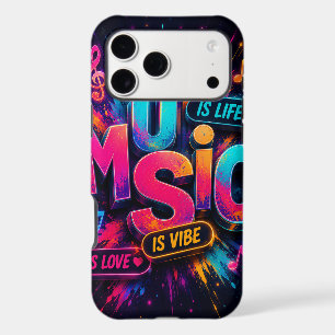 Typographie 3D Néon Vibrante Musique Est Vie Vibe