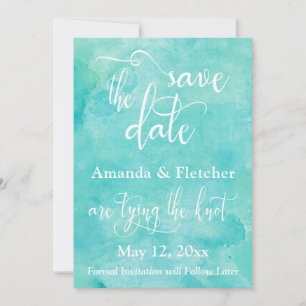 Typographie aquarelle turquoise pour carte de sauv