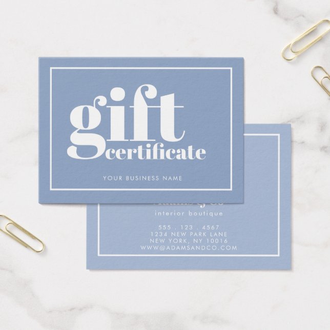 Typographie audacieuse Certificat cadeau à deux to (Bureau)
