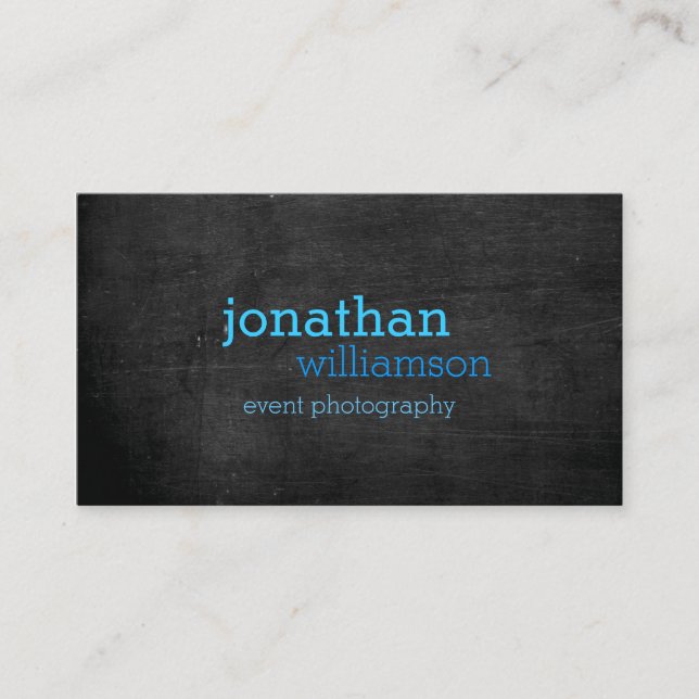 Typographie bleue II sur Carte de visite de bois n (Devant)