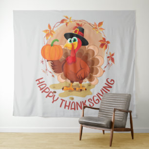 Typographie bon thanksgiving Tapisserie