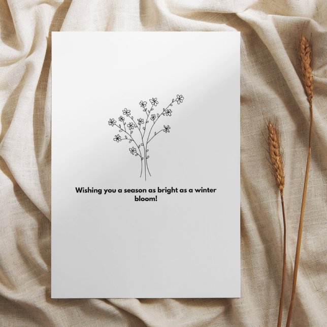 Typographie botanique Fleur Joyeux Carte de vacanc (Créateur téléchargé)