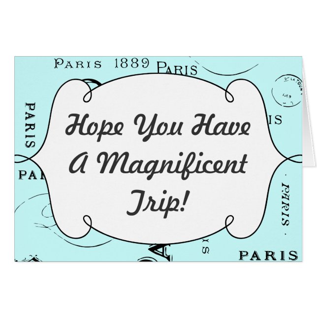 Typographie Calligraphie Paris France Tour Eiffel (Devant Horizontal)