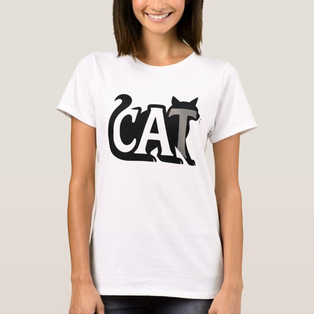 Typographie CAT créative Silhouette T-shirt (Devant)