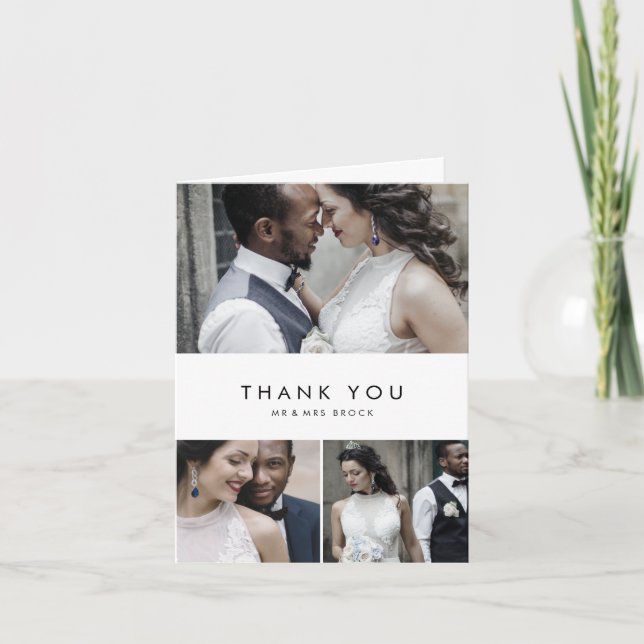 Typographie Chic 3 Carte de remerciements de colla (Devant)