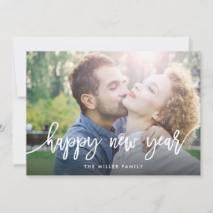 Typographie chic Bonne année Carte photo de vacanc