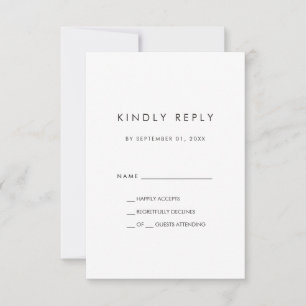 Typographie chic Carte RSVP simple