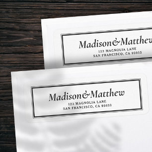 Typographie classique Mariage encadré Adresse de r
