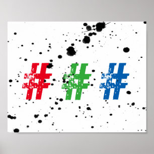 typographie cool hashtag poster art mur