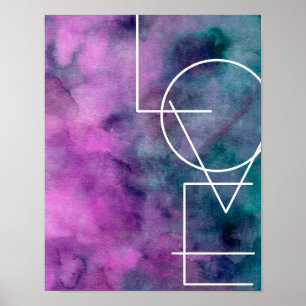 typographie d'amour moderne chic poster art mur