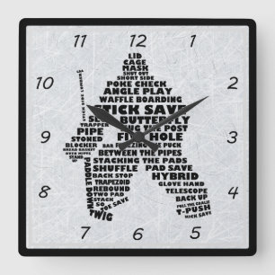 Typographie de gardien de hockey Horloge murale