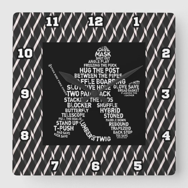 Typographie de gardien de hockey Horloge murale (Recto)